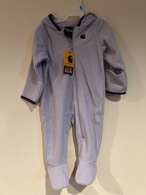 Carhartt Lavender Hooded Footed Baby One-Piece